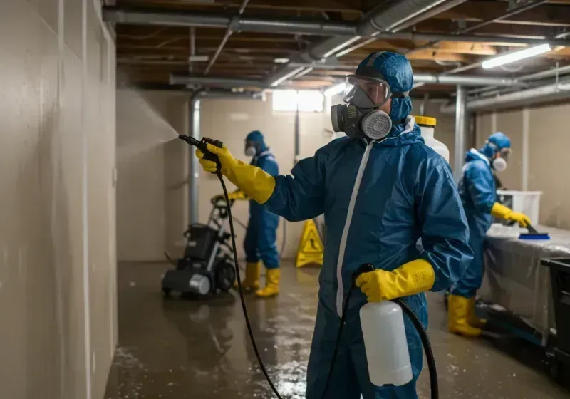 Basement Sanitization and Antimicrobial Treatment process in Rush County, KS